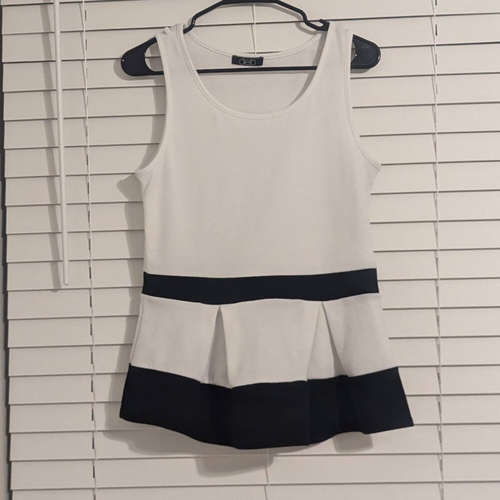 Black and White Peplum Top
